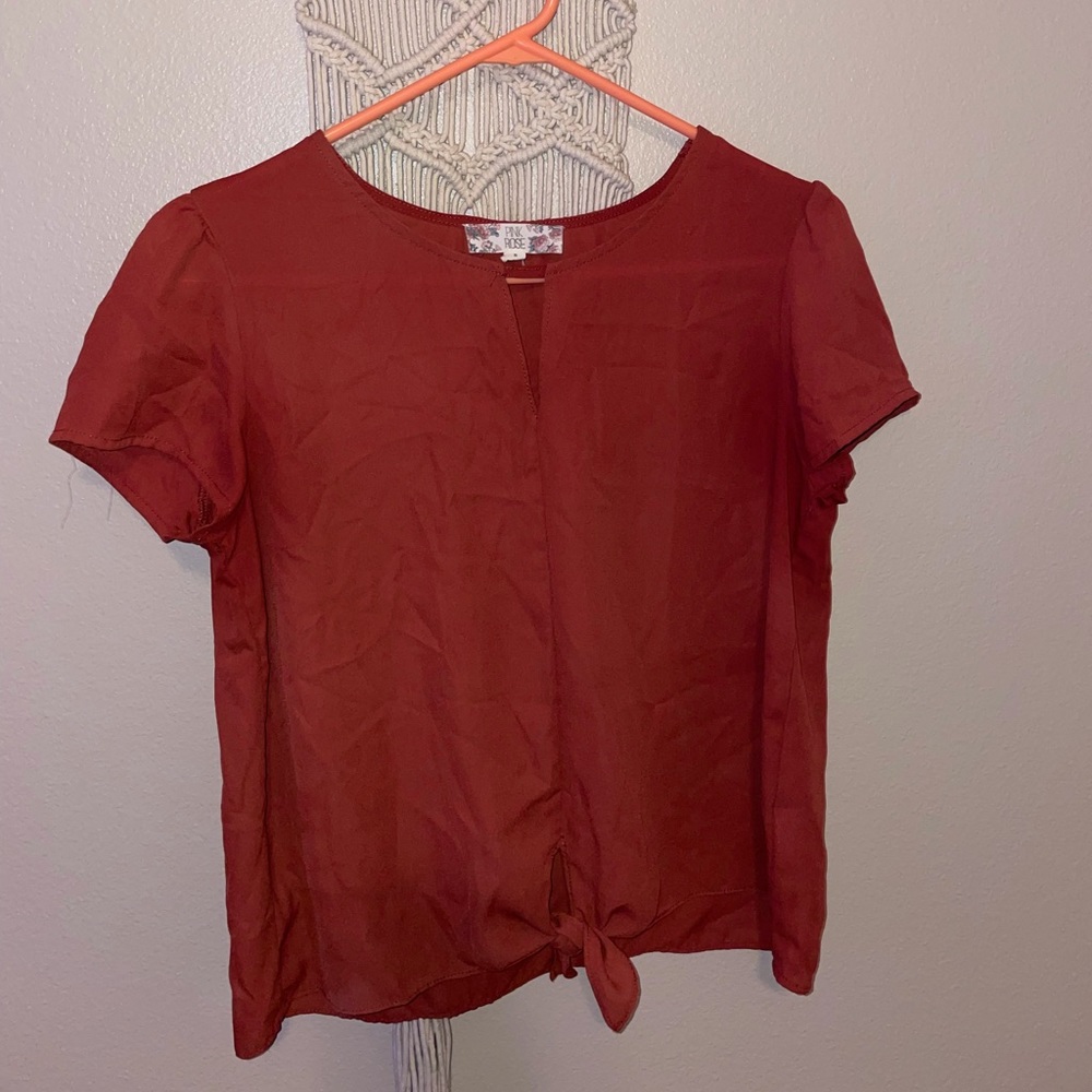 Burnt orange/maroon blouse